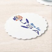 ROSE der USA-Flagge auf ihrem Personalisierten Par Untersetzer (angewinkelt)