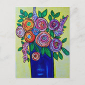 Rose der Vase Postkarte (Vorderseite)