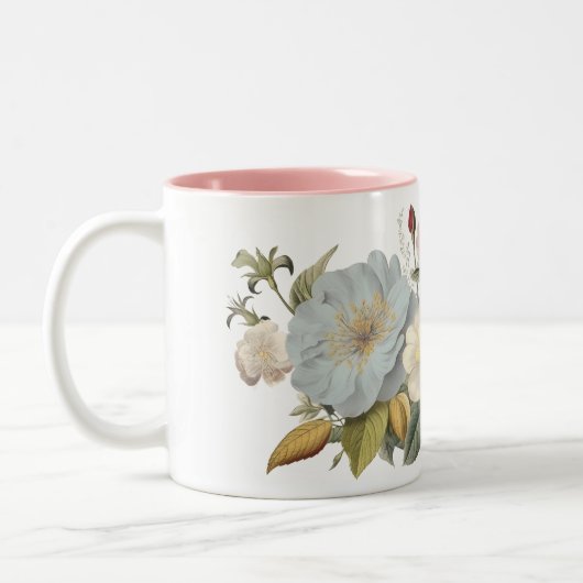 Rose der Vintagen rosa Blume Tasse (Links)