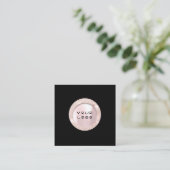 Rose der Visitenkarte Eyelashes Logo Schwarz-weiß Telefonnummerkarte (Stehend Vorderseite)