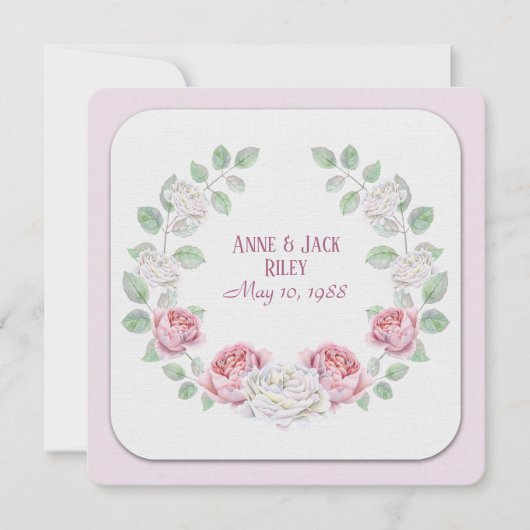 Rose der Vow-Renewal-Zeremonie Einladung (Vorderseite)