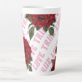 Rose der wahren Liebe Romantischer Valentinstag Milchtasse (Vorderseite)