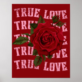 Rose der wahren Liebe Romantischer Valentinstag Poster