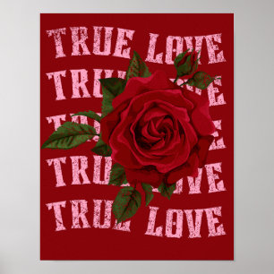 Rose der wahren Liebe Romantischer Valentinstag Poster