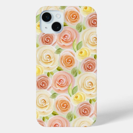 Rose der Wasserfarbe Gemustert Case-Mate iPhone Hülle (Rückseite)