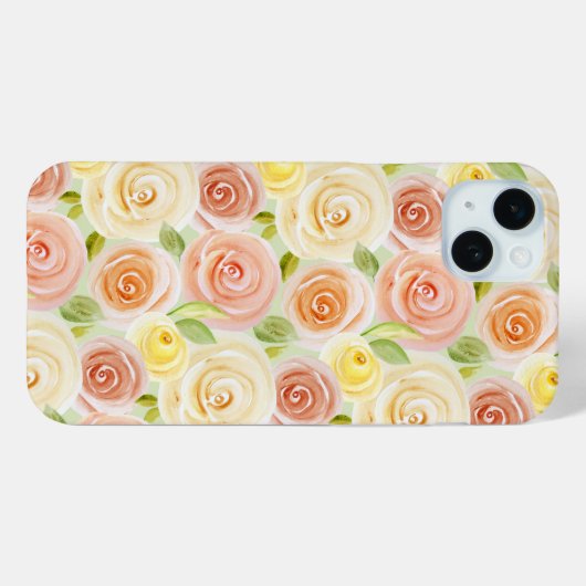 Rose der Wasserfarbe Gemustert Case-Mate iPhone Hülle (Rückseite (Horizontal))