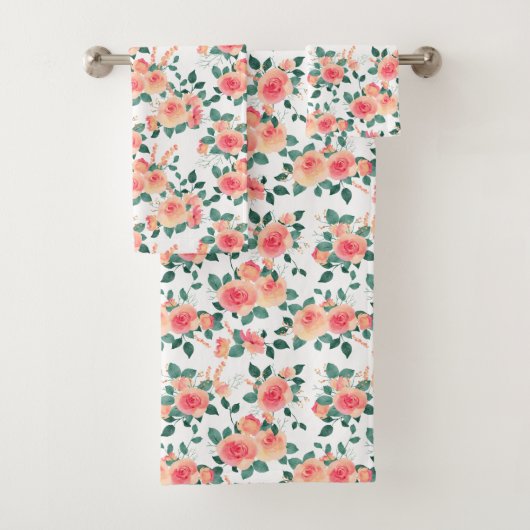 Rose der Wasserfarben Badhandtuch Set (Insitu)