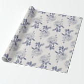 Rose der Wasserfarben Navy & Taupe Geschenkpapier (Ungerollt)