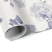 Rose der Wasserfarben Navy & Taupe Geschenkpapier (Rolleneckpunkt)