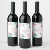 Rose der Wasserfarben Weinetikett (Flaschen)
