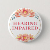 Rose der weiblichen Pfirsich Button (Vorderseite)