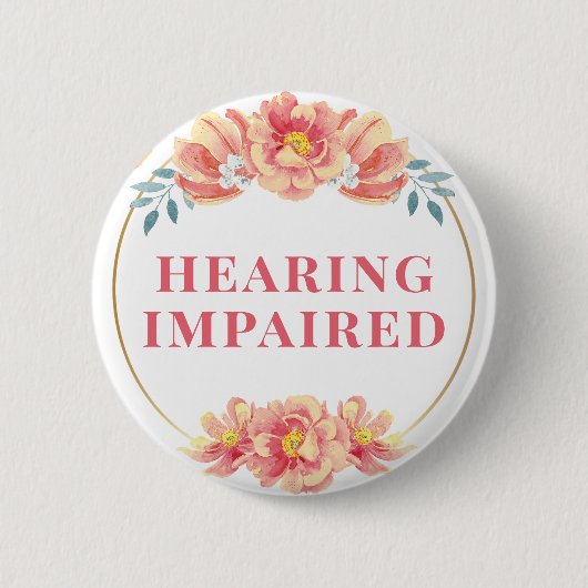 Rose der weiblichen Pfirsich Button (Vorderseite)