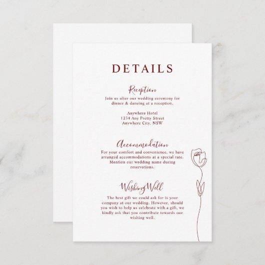 Rose der Weiche Begleitkarte (Vorne/Hinten)