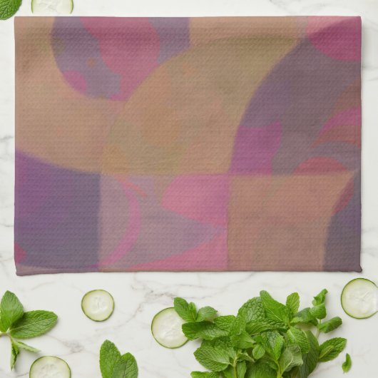 Rose der Wüste - Warme Abstrakte Geometrie Geschirrtuch (Gefaltet)