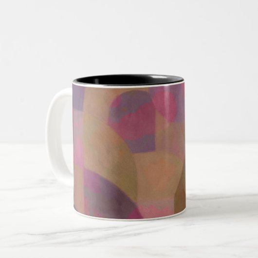 Rose der Wüste - Warme Abstrakte Geometrie Zweifarbige Tasse (Vorderseite Links)