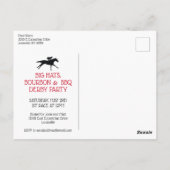 Rose Derby Race Party Black Postkarte (Rückseite)