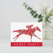 Rose Derby Race Party Postkarte (Stehend Vorderseite)