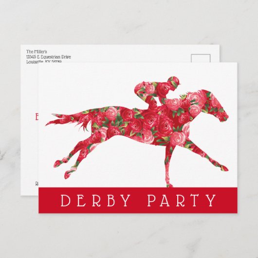 Rose Derby Race Party Postkarte (Vorne/Hinten)