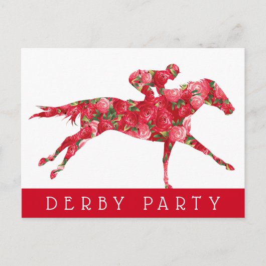 Rose Derby Race Party Postkarte (Vorderseite)