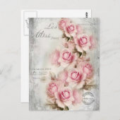 Rose des 19. Jahrhunderts Postkarte (Vorne/Hinten)