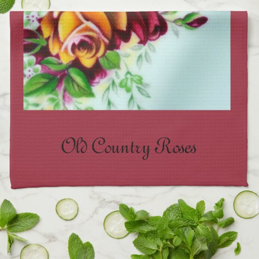 Rose des alten Landes Geschirrtuch (Gefaltet)