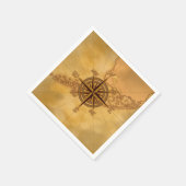 Rose des antiken Kompass Serviette (Ecke)