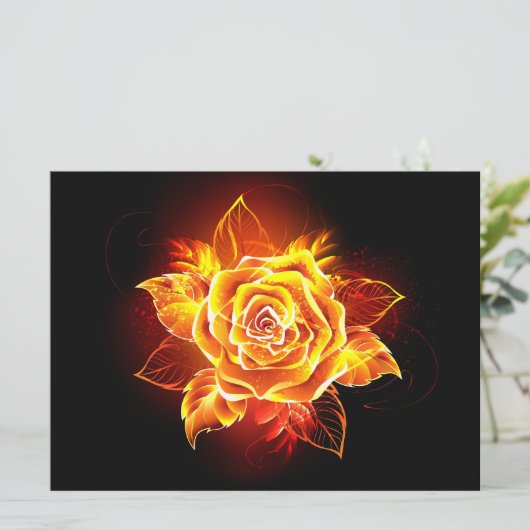 Rose des blühenden Feuers Ankündigung (Stehend Vorderseite)