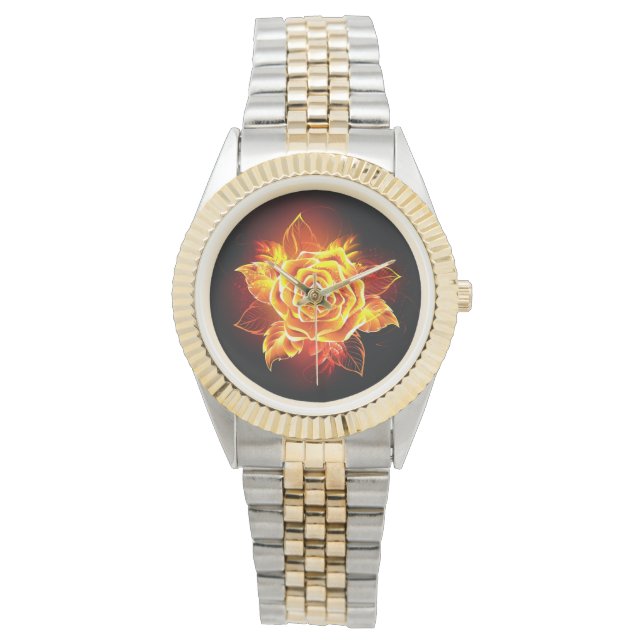 Rose des blühenden Feuers Armbanduhr (Vorderseite)