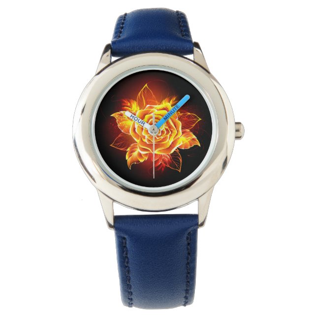 Rose des blühenden Feuers Armbanduhr (Vorderseite)