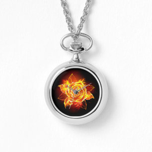 Rose des blühenden Feuers Armbanduhr