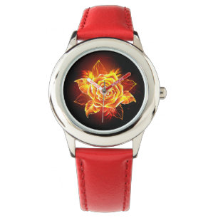 Rose des blühenden Feuers Armbanduhr