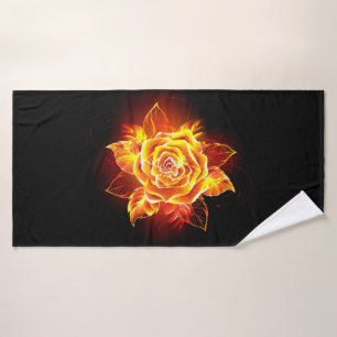 Rose des blühenden Feuers Badehandtuch