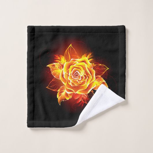 Rose des blühenden Feuers Badhandtuch Set (Waschlappen)