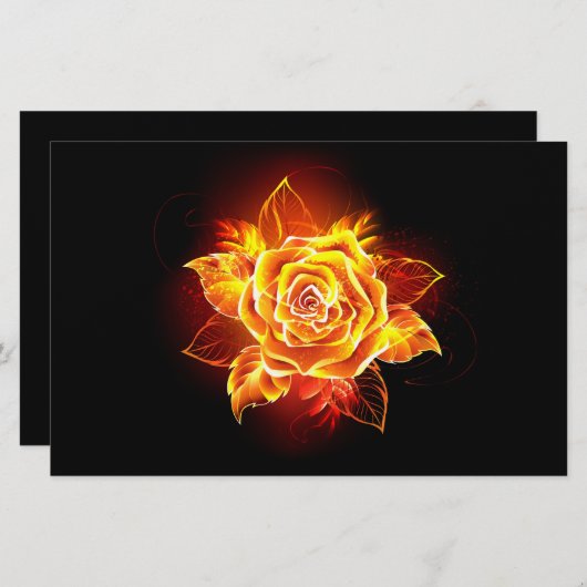 Rose des blühenden Feuers Briefpapier (Vorne/Hinten)