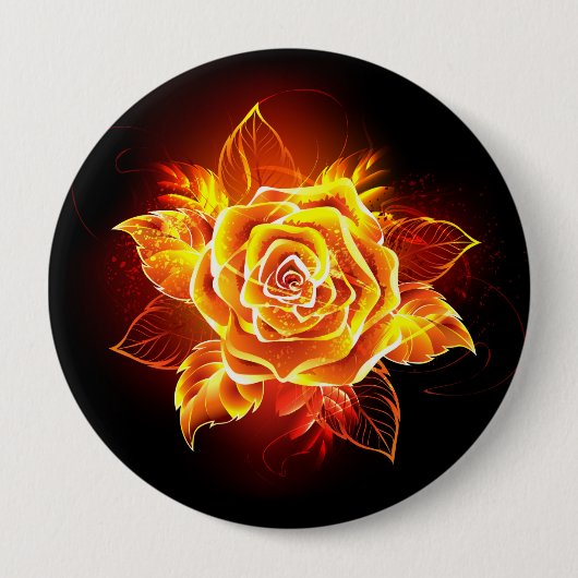 Rose des blühenden Feuers Button (Vorderseite)