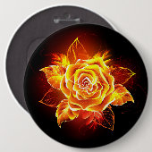 Rose des blühenden Feuers Button (Vorne & Hinten)