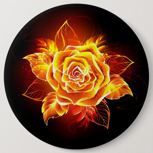 Rose des blühenden Feuers Button (Vorderseite)