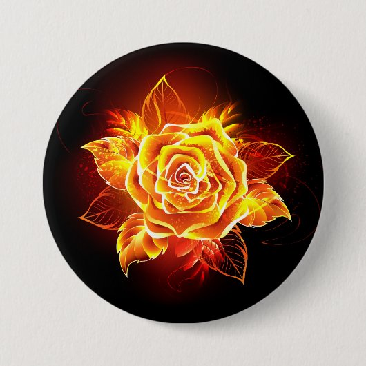 Rose des blühenden Feuers Button (Vorderseite)