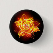 Rose des blühenden Feuers Button (Vorderseite)