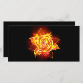 Rose des blühenden Feuers Dankeskarte (Vorne/Hinten)