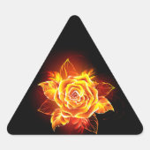 Rose des blühenden Feuers Dreieckiger Aufkleber (Vorderseite)