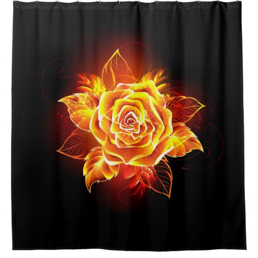 Rose des blühenden Feuers Duschvorhang (Vorderseite)