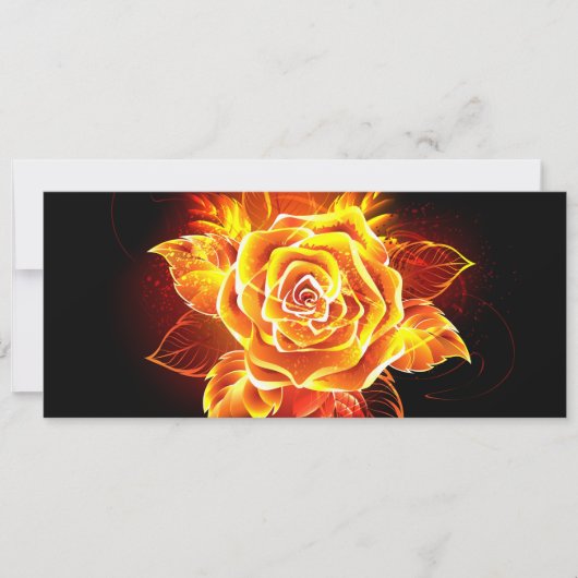 Rose des blühenden Feuers Einladung (Vorderseite)