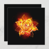 Rose des blühenden Feuers Einladung (Vorne/Hinten)