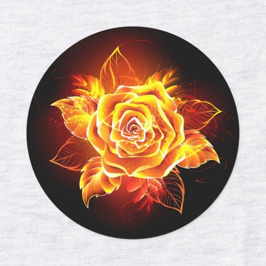 Rose des blühenden Feuers Etiketten (Design 1)