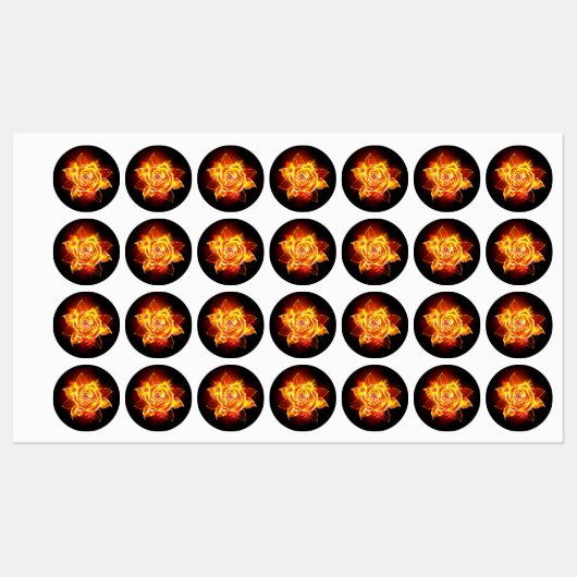 Rose des blühenden Feuers Etiketten (Blatt)