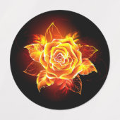 Rose des blühenden Feuers Etiketten (Design 2)