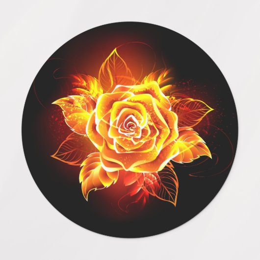 Rose des blühenden Feuers Etiketten (Design 1)