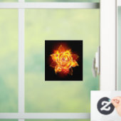 Rose des blühenden Feuers Fensteraufkleber (Zuhause)