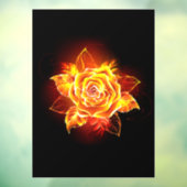 Rose des blühenden Feuers Fensteraufkleber (Blatt 3)